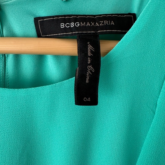 BCBGMaxAzria Teal Ruffle Maxi Dress - Picture 3 of 6
